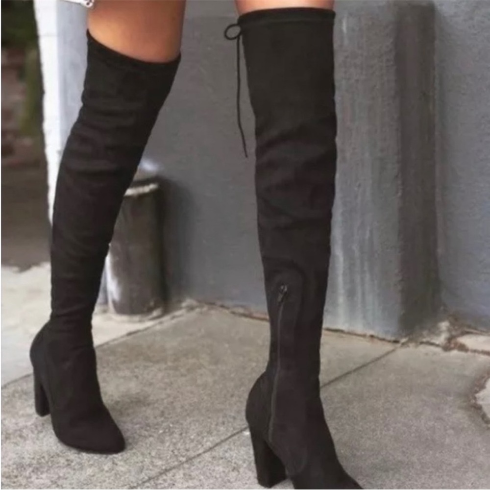 Quesia suede over knee boot